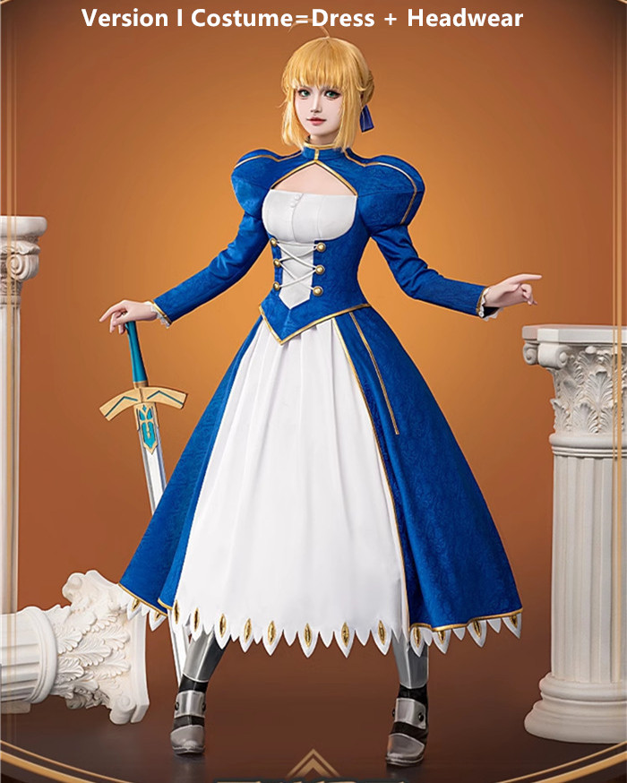 US$ 75.99 - Fate Stay Night Alter Altria Pendragon Blue Dress Saber Cosplay  Costume - www.cosplaylight.com