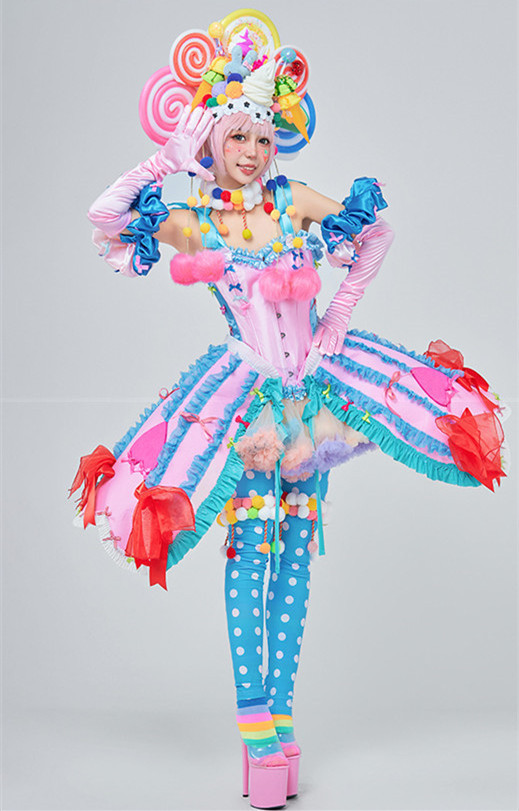 Colorful Lollipop Candy Kawaii Cute Sweet Birthday Party Club Cosplay Costume
