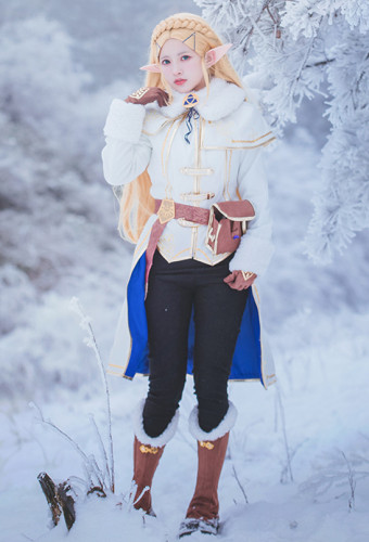 The Legend of Zelda Breath of the Wild Princess Zelda Winter Outfit Coat Dress Set Cosplay Costume