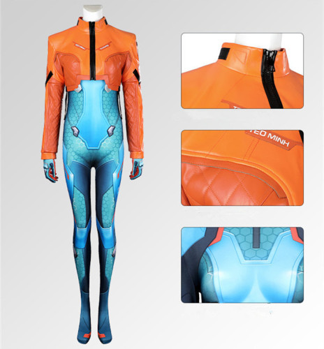 Overwatch CH2 Juno PU Jacket and Jumpsuit Set Cosplay Costume