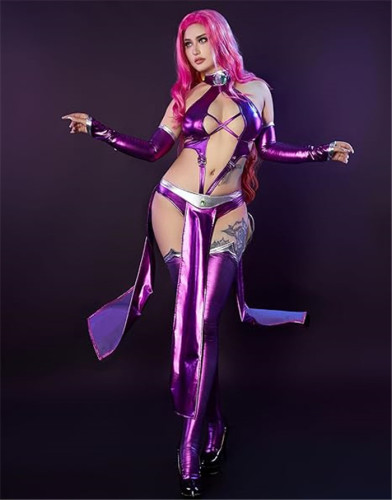 Teen Titans Shinny Metallic Sexy Halloween Cosplay Costume