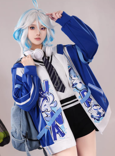 Genshin Impact Furina Derivative Hoodies Jacket Daily Leisure Sweatshirt