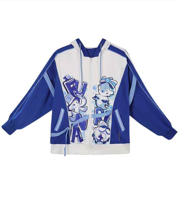 Genshin Impact Furina Derivative Hoodies Jacket Daily Leisure Sweatshirt