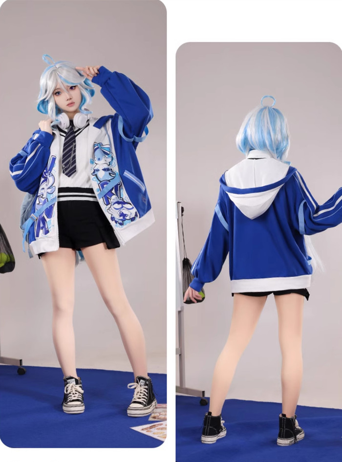Genshin Impact Furina Derivative Hoodies Jacket Daily Leisure Sweatshirt