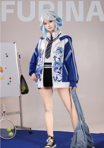 Genshin Impact Furina Derivative Hoodies Jacket Daily Leisure Sweatshirt