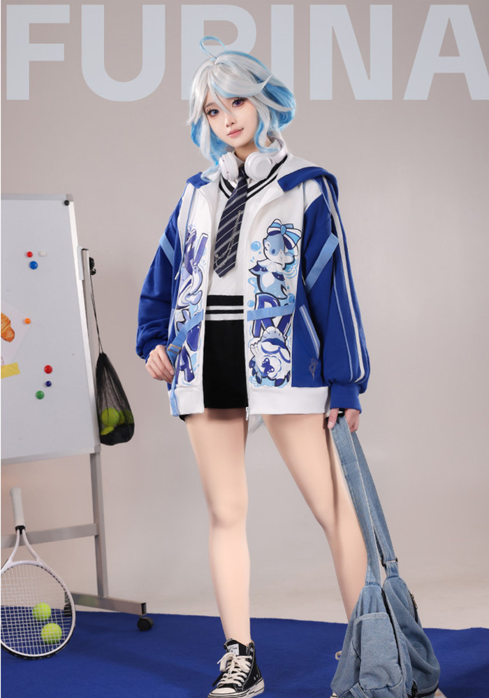 Genshin Impact Furina Derivative Hoodies Jacket Daily Leisure Sweatshirt