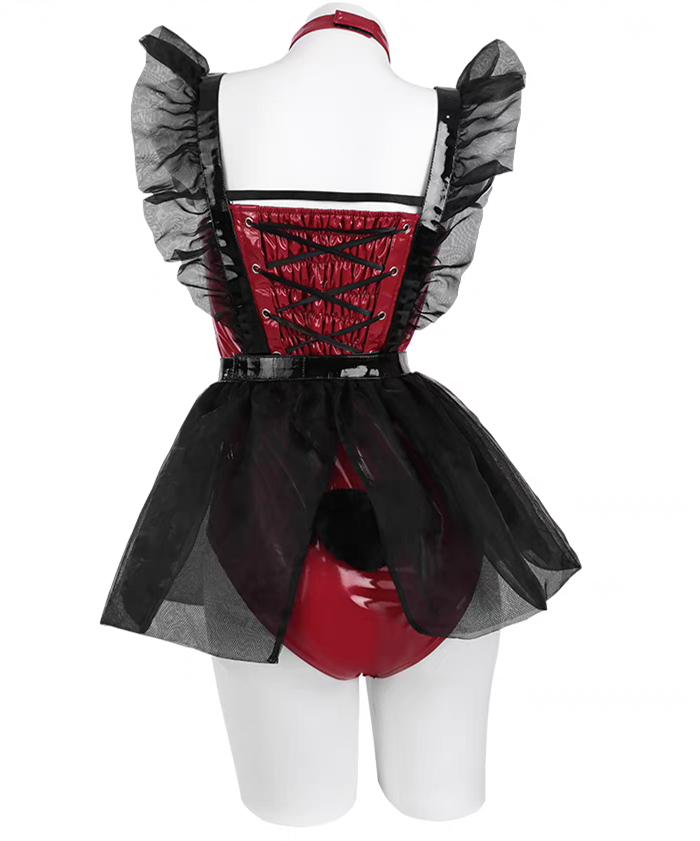 Sexy Bunny Girl Uniform Patent Leather Jumpsuit Cosplay Costume