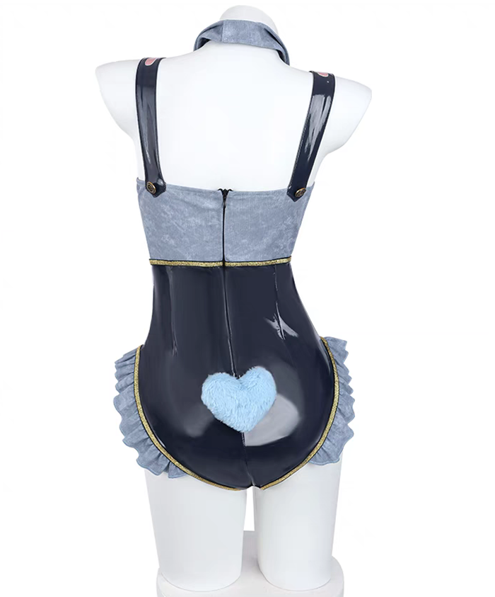 Sexy Bunny Girl Police Officer Uniform One Piece Bodysuit Cosplay Costume
