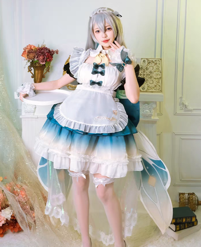 Honkai: Star Rail Firefly Maid Cute Dress Cosplay Costume with Butterfly Tailing