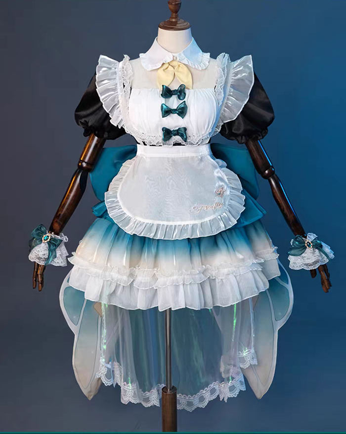 Honkai: Star Rail Firefly Maid Cute Dress Cosplay Costume with Butterfly Tailing