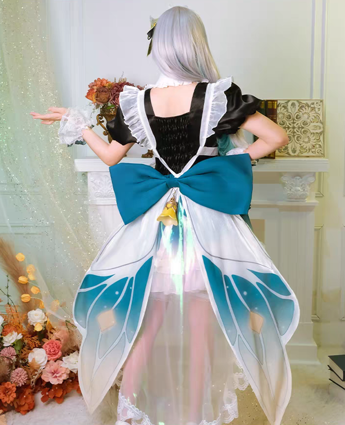Honkai: Star Rail Firefly Maid Cute Dress Cosplay Costume with Butterfly Tailing