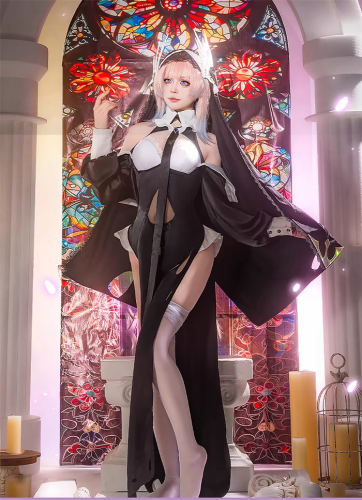 Genshin Impact Sangonomiya Kokomi Pray Maiden Nun Uniforms Halloween Cosplay Costume