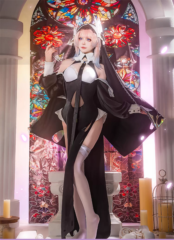 Genshin Impact Sangonomiya Kokomi Pray Maiden Nun Uniforms Halloween Cosplay Costume