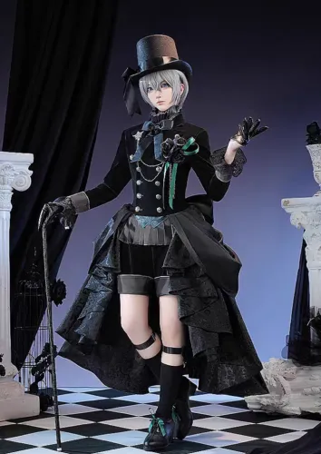 Black Butler Kuroshitsuji Ciel Phantomhive Black Rose Full Set Uniform Cosplay Costume