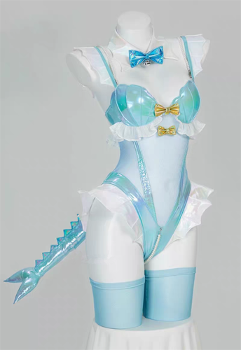 Shiny Glossy PU Jumpsuit Swimsuit Bunny Girl Cute Sexy Cosplay Costume