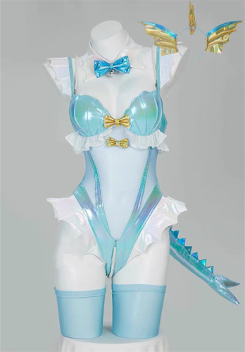 Shiny Glossy PU Jumpsuit Swimsuit Bunny Girl Cute Sexy Cosplay Costume