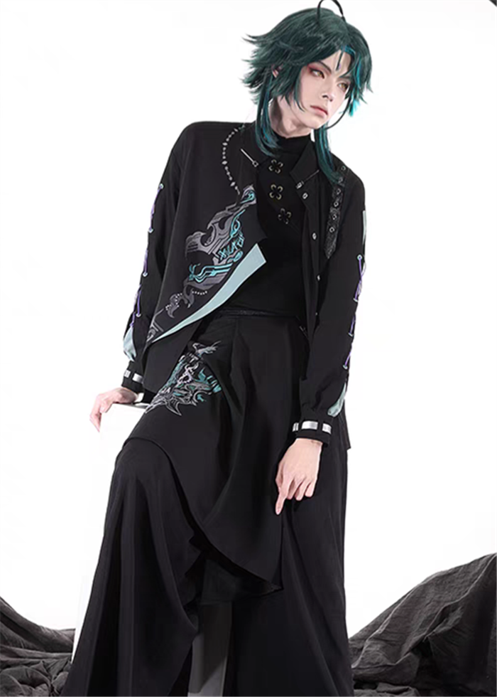 Genshin Impact Xiao Neo Chinese Style Doujin Casual Outfits