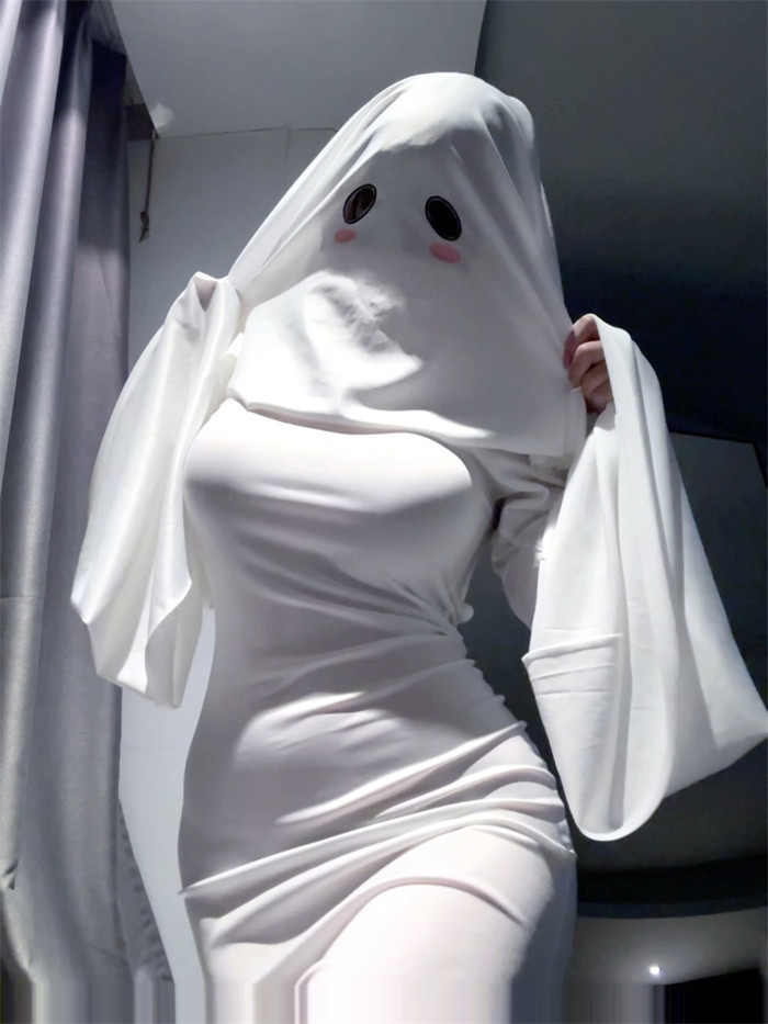 Ghost Girl Halloween Slim Fishtail Dress Cosplay Costume