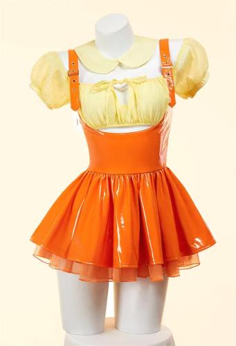Squid Game The Doll Young-hee Sweet PU Cute Dress Cosplay Costume