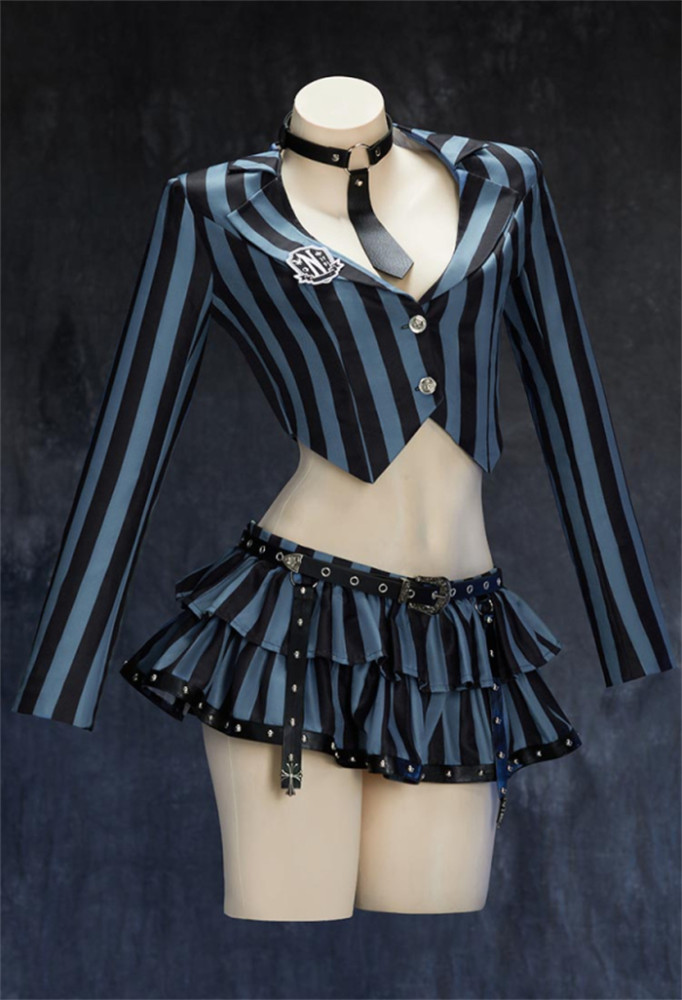 Wednesday Y2K Preppy Halloween Uniform Outfits Cosplay Costume