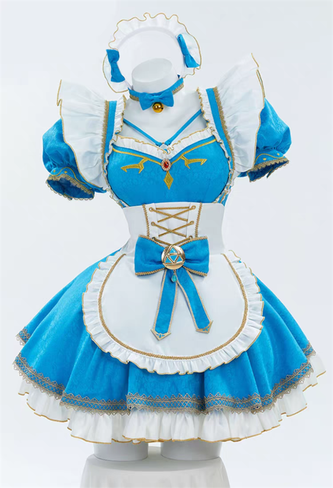 The Legend Of Zelda Link and Zelda Cute Blue Dress Cosplay Costume