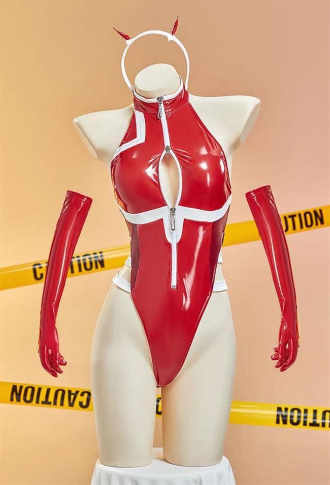 Darling in the Franxx Zero Two PU Bodysuit Jumpsuit Cosplay Costume