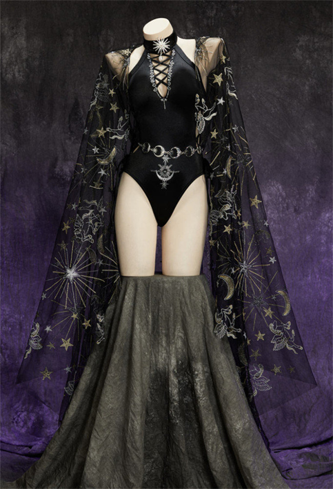 Gothic Mysterious Astrologer Jumpsuit Halloween Cosplay Costume