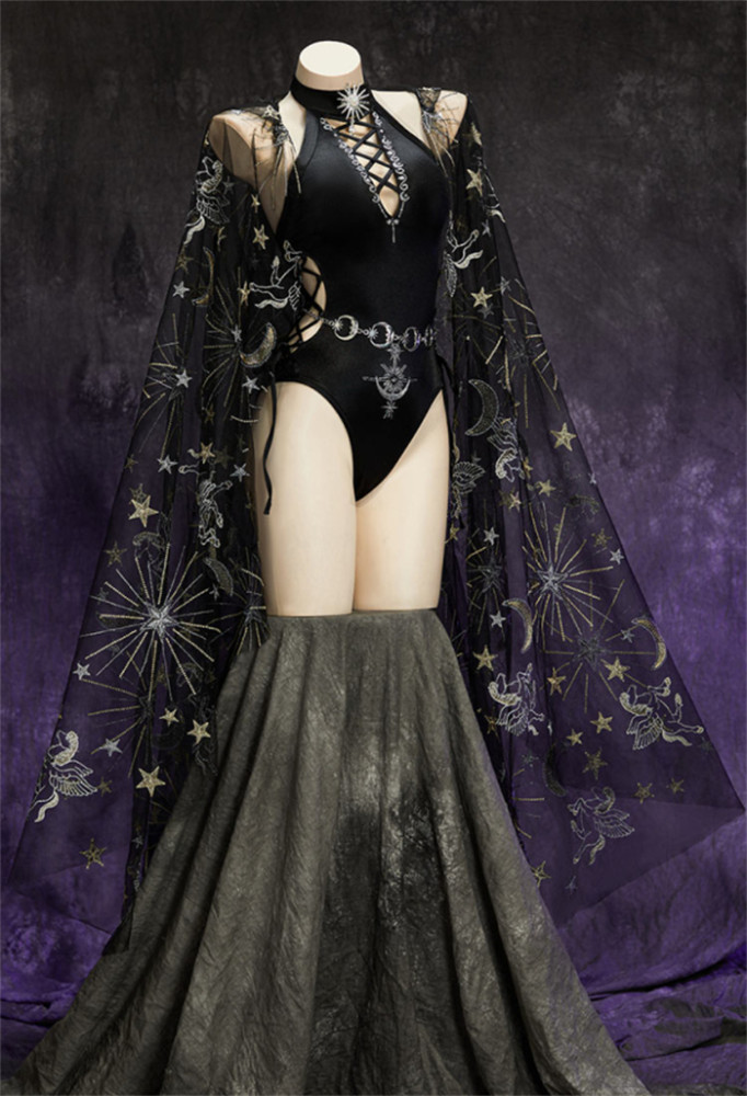 Gothic Mysterious Astrologer Jumpsuit Halloween Cosplay Costume