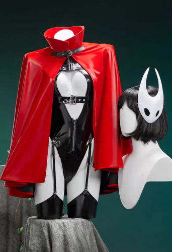 Hollow Knight: Silksong Hornet Shinny PU Bodysuit Jumpsuit Halloween Cosplay Costume