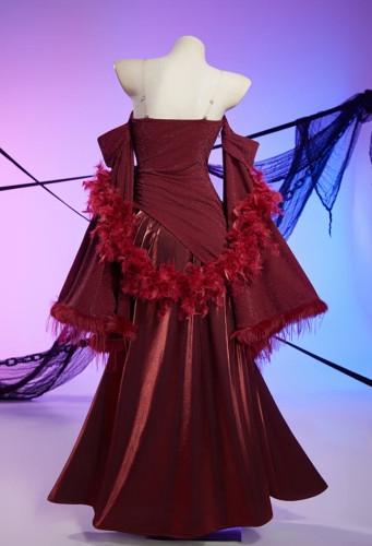 Scarlet Witch Christmas Red Gown Off the Shoulder Dress Halloween Cosplay Costume