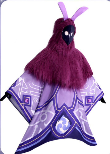 Genshin Impact Game Wool Hooded Halloween Abyss Mage Mascot Cosplay Costume