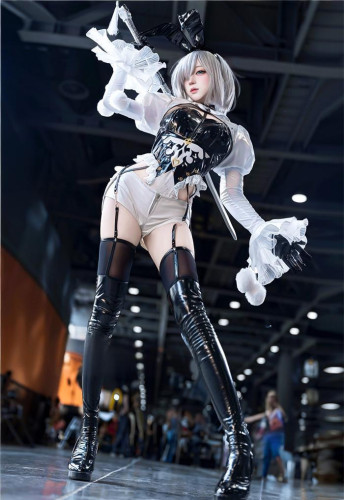 Bbunny Shinny PU Bodysuit Sexy Lingerie Bunny Girl Costume