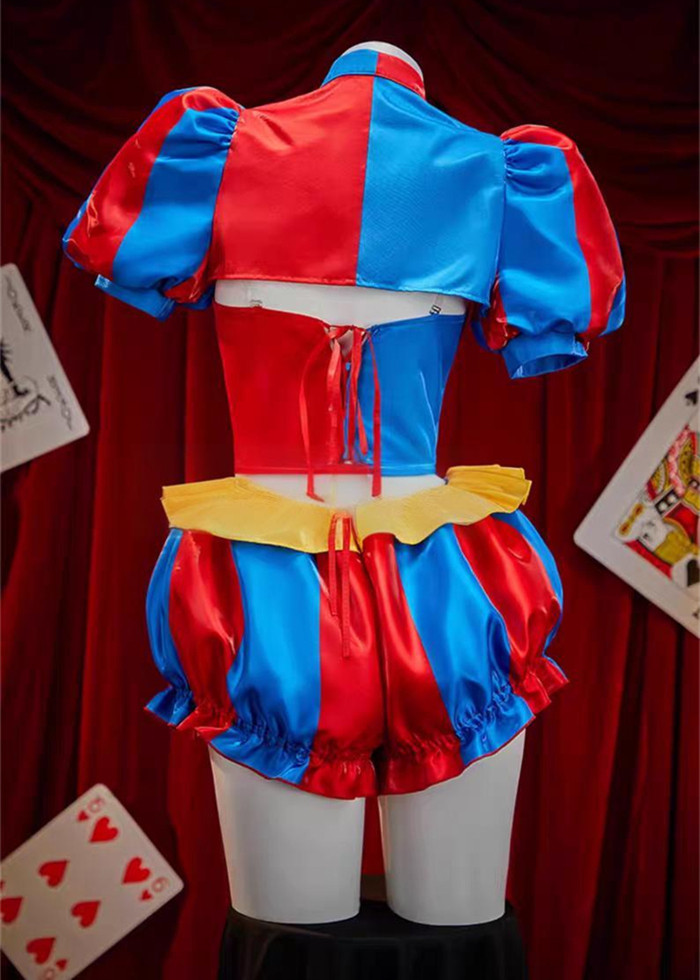 Bbunny Derivative Clown Circus Women Halloween Costume Bodysuit with Hat
