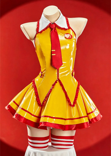 Bbunny Shinny PU Derivative Miku Dress Cosplay Costume