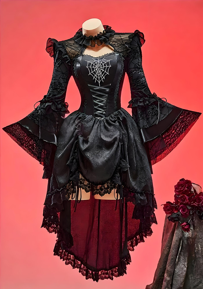 Bbunny Black Spider Gothic Dress Halloween Costume