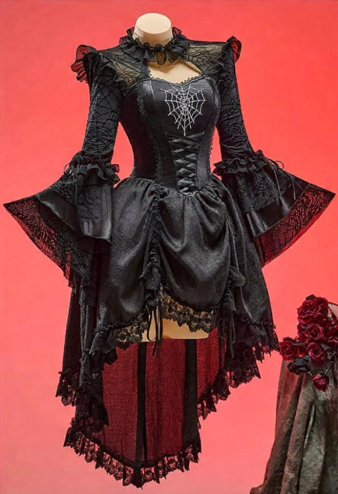 Bbunny Black Spider Gothic Dress Halloween Costume