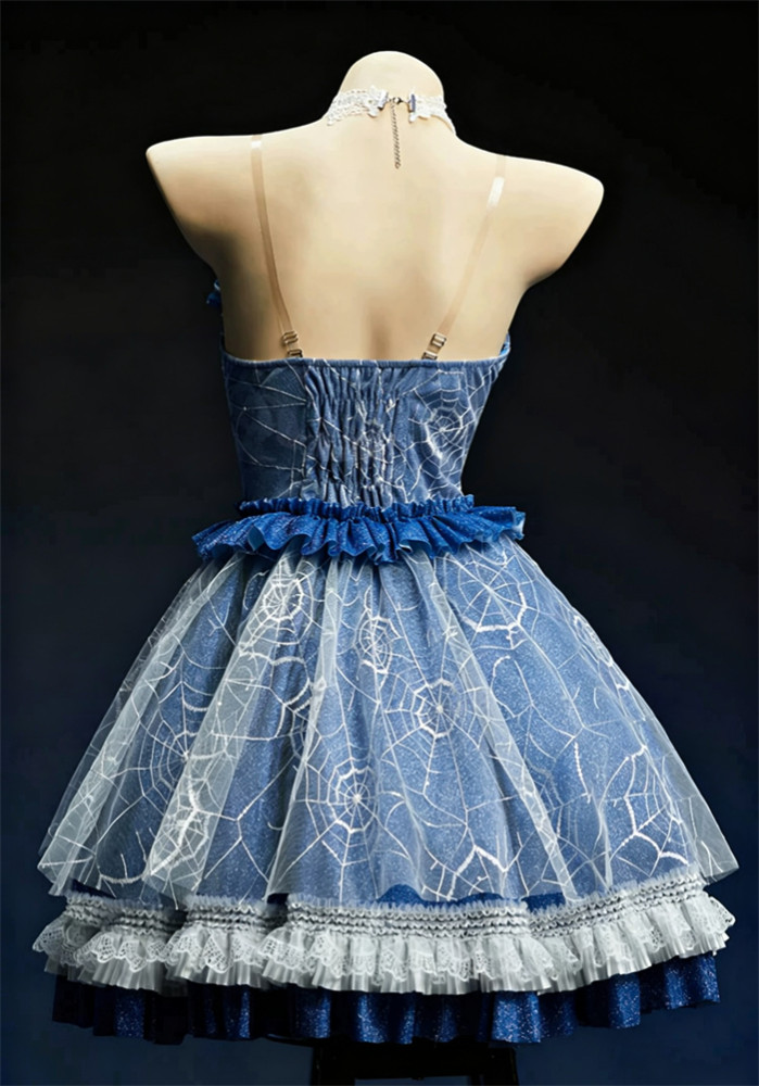 Bbunny Derivative Emily Zombie Bride Halloween Costume Blue Gothic Dress