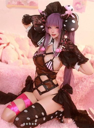 Sexy Shinny PU Nun Costume for Women