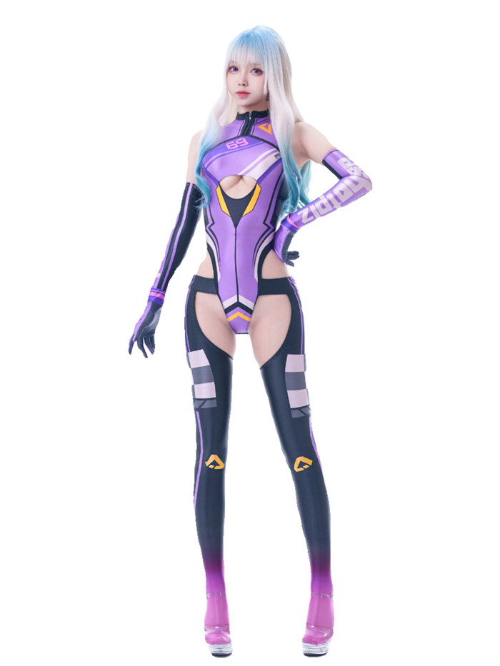 Shiny Jumpsuit Racing Car E Girl Swimsuit Bikini Costume Casual Cosplay Outfit