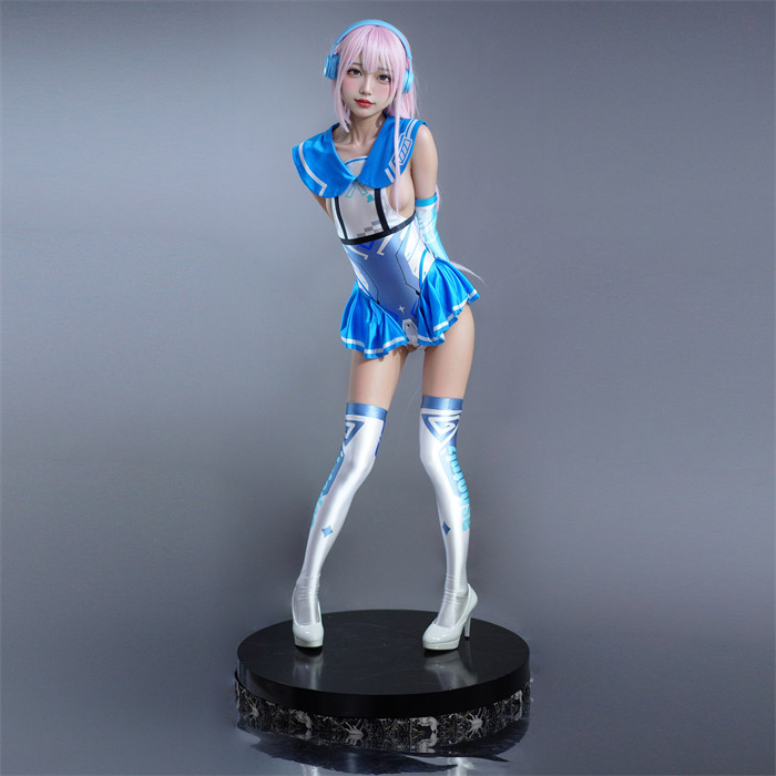 Magic Shiny E Girl Swimsuit Bikini Costume Jumpsuit with Gloves and Leg Warmers