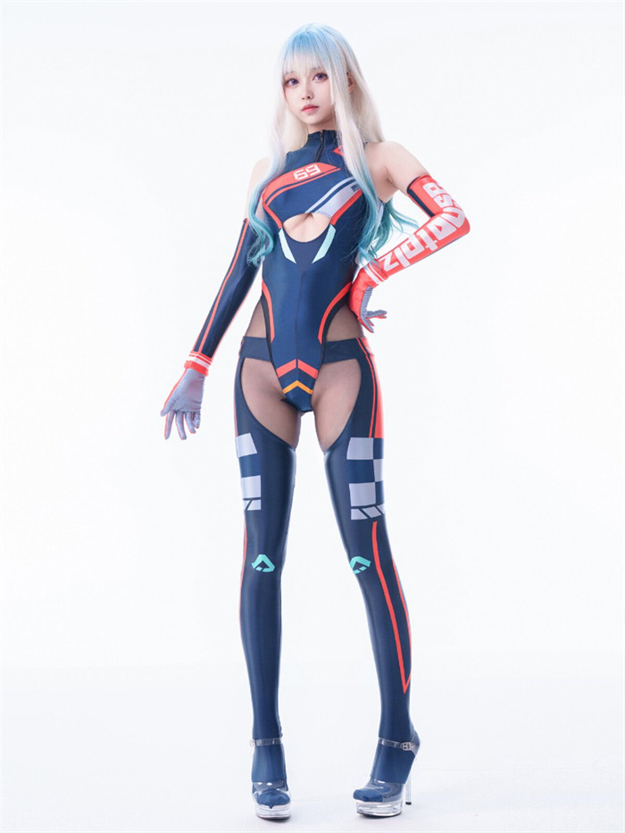 Shiny Jumpsuit Racing Car E Girl Swimsuit Bikini Costume Casual Cosplay Outfit