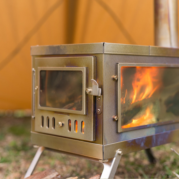 TIMBER Réchaud de Tente | Poêle à Bois Portable en Titane Pour le Camping |  POMOLY