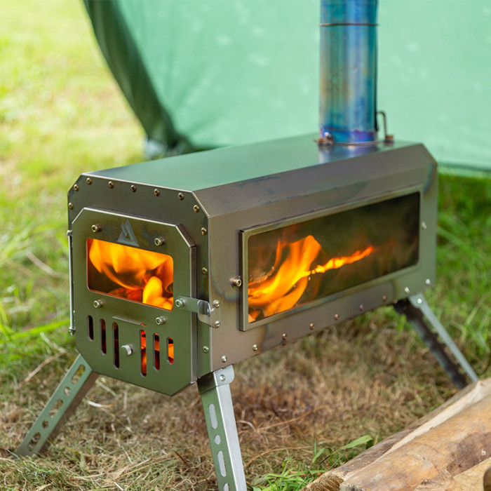 Traveller Poêle à Bois en Titane de Ultra-léger Camping Chauffage POMOLY