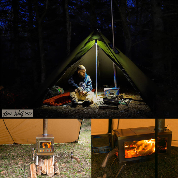 TIMBER Réchaud de Tente | Poêle à Bois Portable en Titane Pour le Camping |  POMOLY