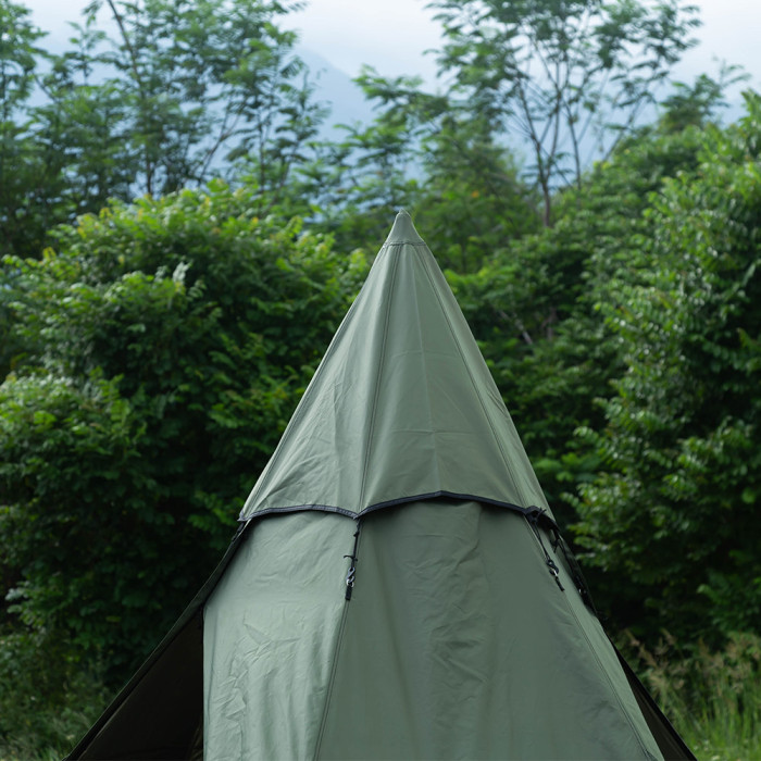 POMOLY HEX Tente Cheminée de Camping avec Toile de Cheminée de Poêle 2 Personnes
