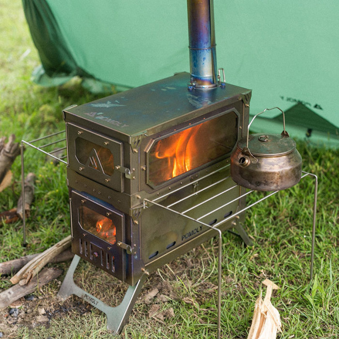T-BRICK MAX Poêle à Bois de Portable Pliage Pour 3 4 5 6 Personnes