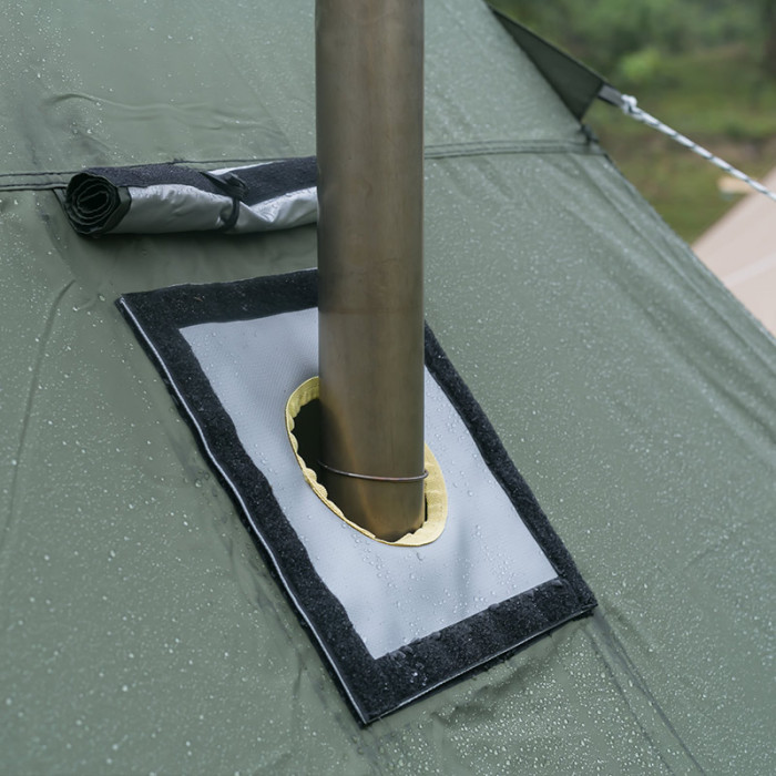 HEX Plus Tente Cheminée avec Poêle 2-6 Personnes