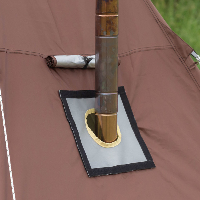 POMOLY HEX Tente Cheminée de Camping avec Toile de Cheminée de Poêle 2 Personnes