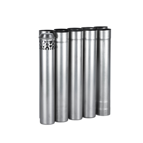 Φ2.36in x 14.17in (Φ6cm x 36cm) Tuyau de Poêle en Titane 2.0 Version Tuyau de Amovible Assemblé Portable