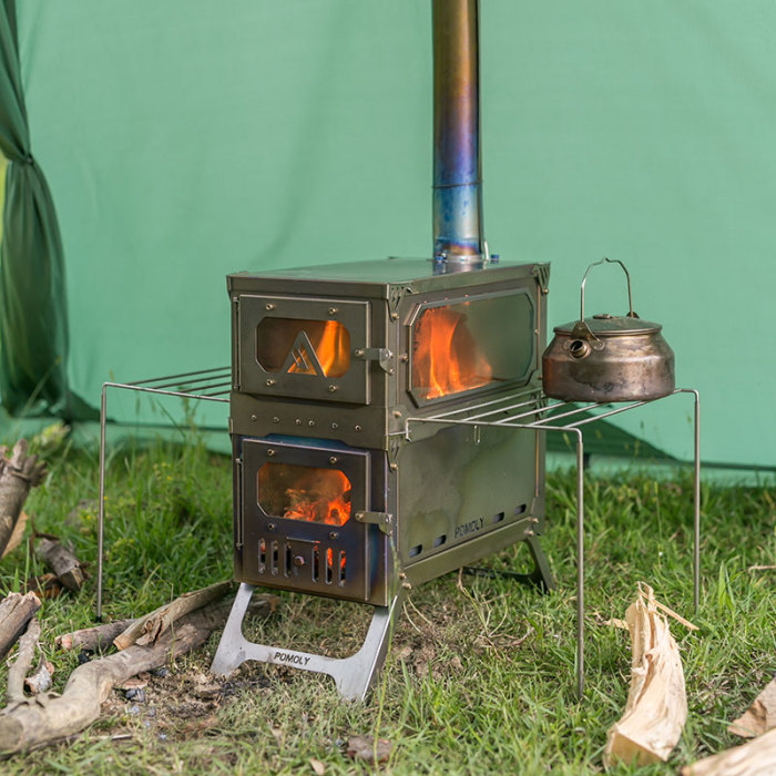 T-BRICK MAX Poêle à Bois de Portable Pliage Pour 3 4 5 6 Personnes